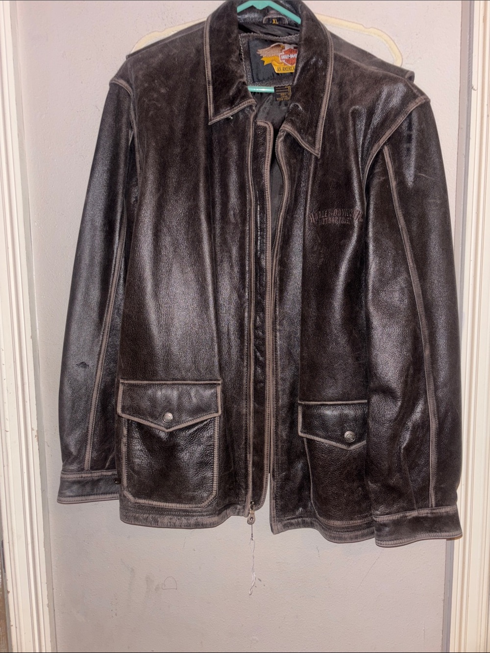 Harley-Davidson Dark Brown Leather Bomber Jacket